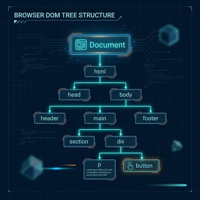 Sơ đồ chuyển đổi HTML sang DOM Tree