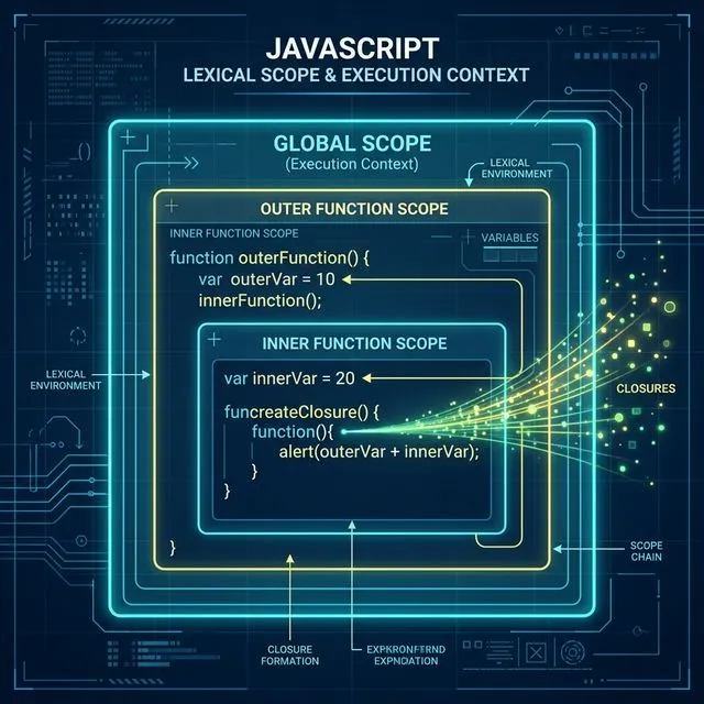 Biểu đồ mô tả Execution Context và Closure