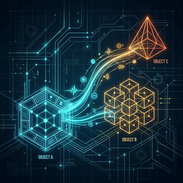 Sơ đồ mô phỏng các Object trao đổi thông điệp qua Trait OOP